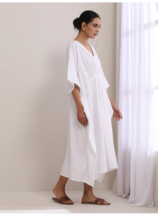 trueBrowns White Dobby Kaftan Dress  - Image 3