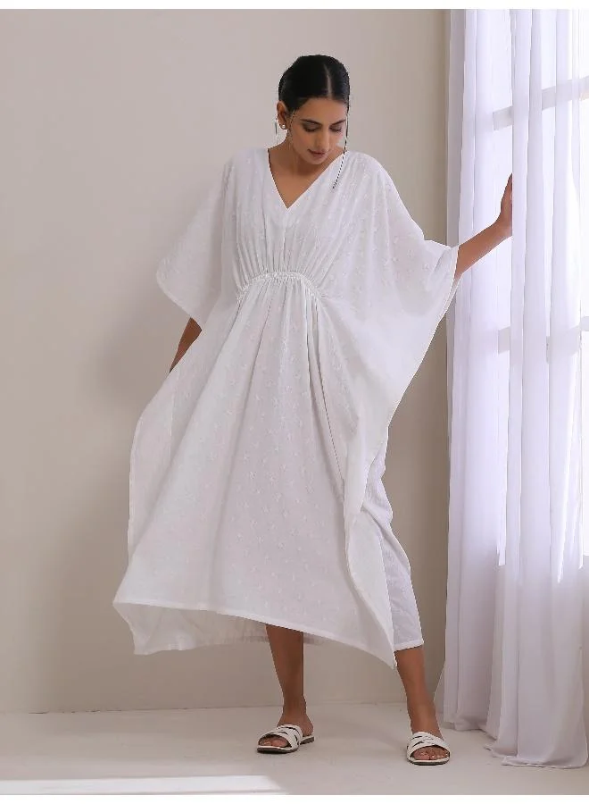 ترو برونز White Dobby Kaftan Dress