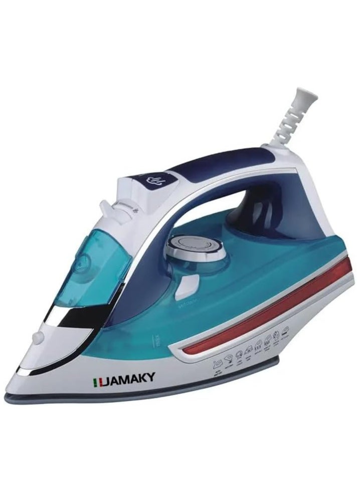 JAMAKY Italy - Jamaki Steam Iron 2800W, Model JMK 1036, Color: Blue - Image 1