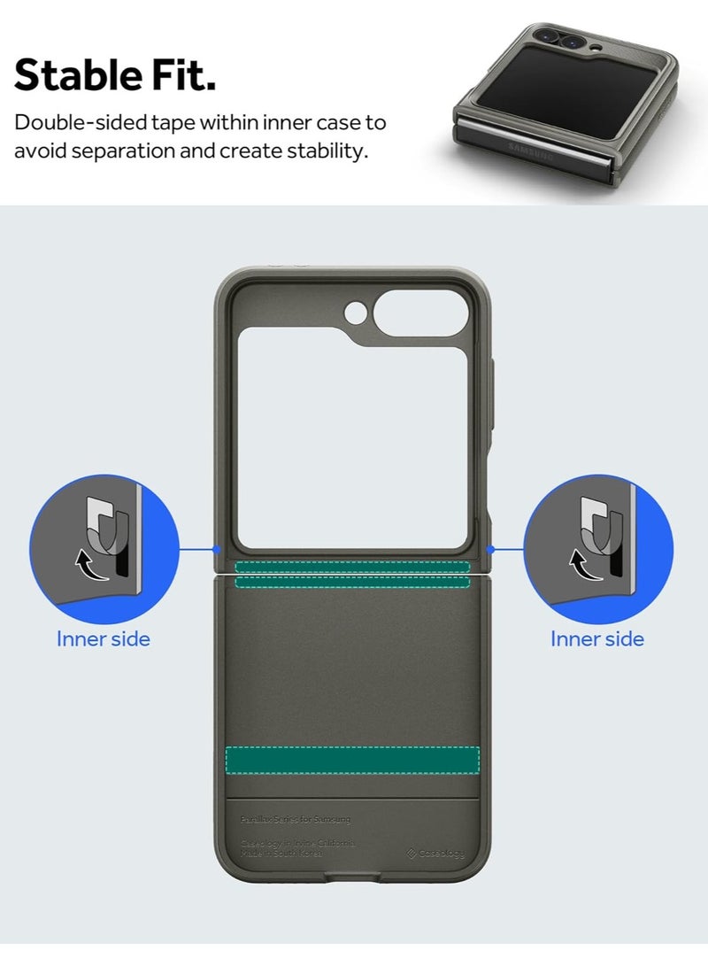 Caseology حافظة Caseology Parallax 3D بتصميم مريح ونمط واقي متوافق مع سامسونج جالاكسي Z Flip 6 (2024) - رمادي غامق - Image 5