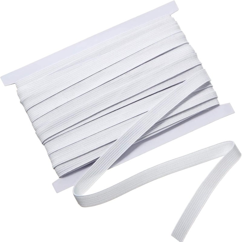 DORIJI DORIJI 12 Inch Elastic for Tailoring Sewing Clothes DIY Masks Durable Stretchable Half Inch Elastic Band for Stitching 12mm White 5 Meter 