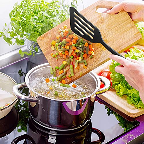 Armrouns Silicone Spatula Turner Set, 2PCS Heat-Resistant Non-Stick Fish Slotted Spatula Kitchen Utensil Set for Cooking, Baking and Mixing, BPA Free & Dishwasher Safe (Black) - Image 4