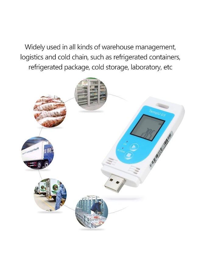 TEMPUR USB Temperature Humidity Data Logger Reusable RH TEMP Datalogger Recorder Humiture Recording Meter with 32,000 Record Capacity - Image 5