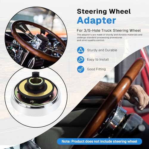 VOONKE Steering Wheel Adapter 3/5 Hole Truck Steering Wheel Adapter for Kenworth All models (March 2001-2002)(2003-2013) for and Peterbilt All models (April 1998-2013)-3.4in-2501 - Image 5