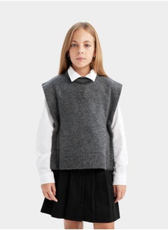 DeFacto Regular Fit Crew Neck Sweater Vest by Styli  - Image 2
