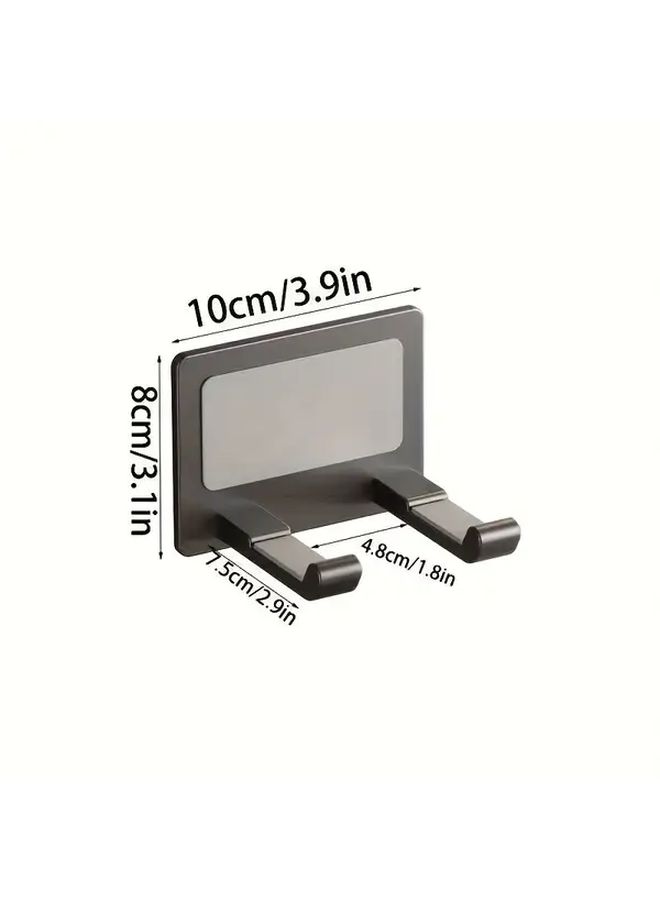 Black No Drilling Wall Mounted Hair Dryer Rack Aluminum Bathroom Organizer - Image 3