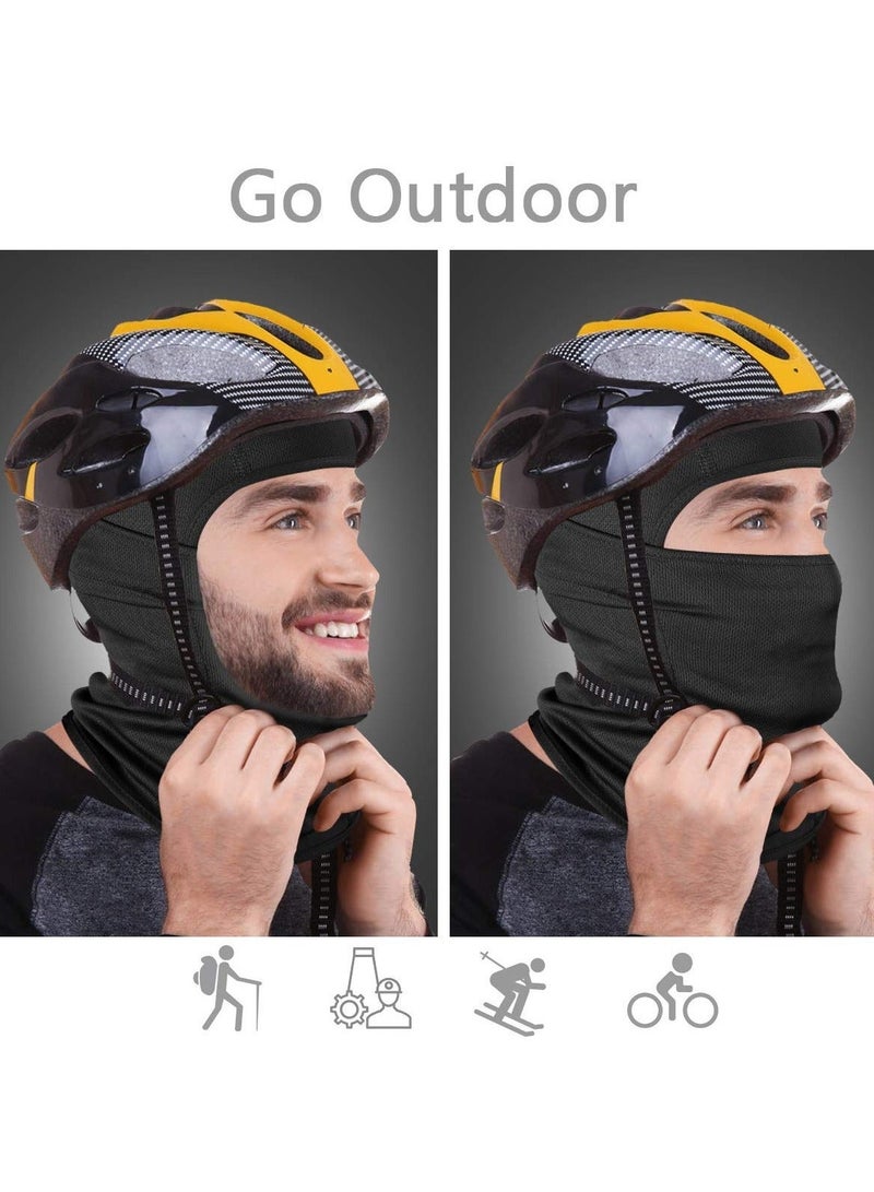 Chabeia Balaclava Face Mask – Lightweight UV Protection for Skiing, Motorcycle Riding, Cycling & Running, Multi-Use Sports Mask (Black) - Image 3