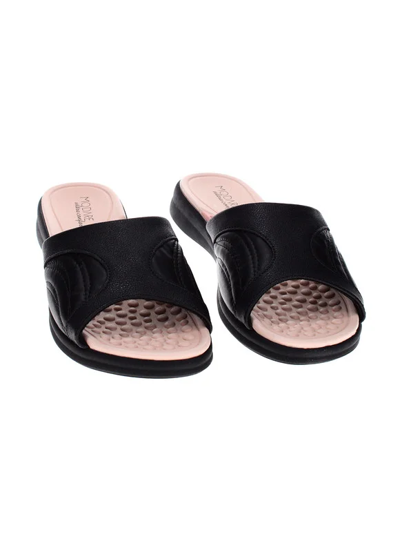 مودار Modare Ladies Flat Sandals Black | Made In Brazil