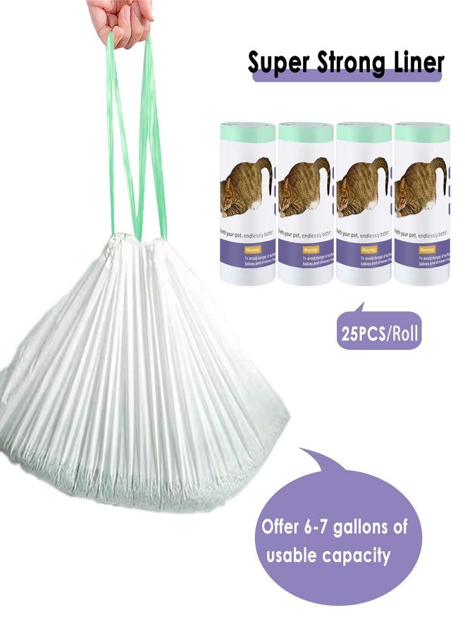 Mooydee 100 Count Self Cleaning Cat Litter Box Liner Bags Compatible with Automatic Cat Litter Box, Thick Heavy Duty Drawstring Replacement Waste Drawer Liners-25.2" x 11.8" - Image 3