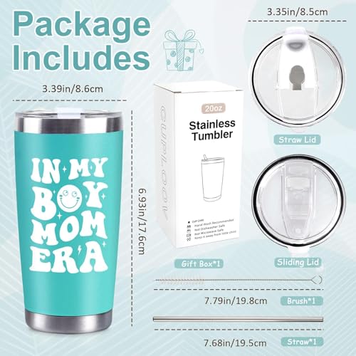 CUPLOOV Boy Mom Gifts for New Moms, In My Boy Mom Era 20 Oz Blue Stainless Steel Tumbler Set, Mothers Day Gifts for Pregnant Women Mama, Expecting Moms to Be, First Time Mother, Wife, Sister Christmas Gift - Image 5