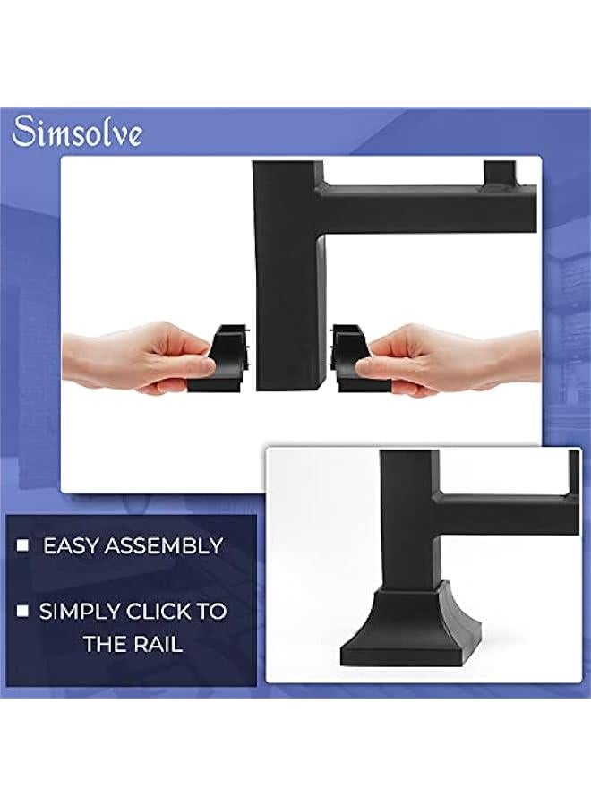 Arabest Deck Post Base Cover – Durable, Snap-Together Shoe Base Instantly Transforms Hand & Stair Rail Feet – Porch, Stair & Deck Base Brackets Covers – UV-Resistant ABS Plastic (Black) - Image 2