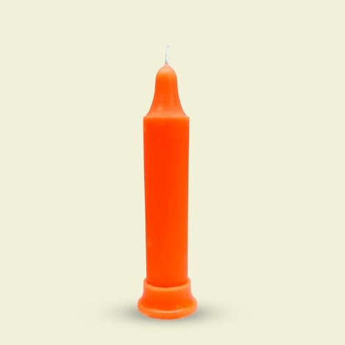 AURA DECOR AuraDecor Big Size Stick Candle || Paraffin Wax, Smokeless, Dripless || Candles for Decoration, Lighting, Home Decor || Pillar Candle || Burn Upto 60 Hour (Pack of 1, Orange) - Image 4
