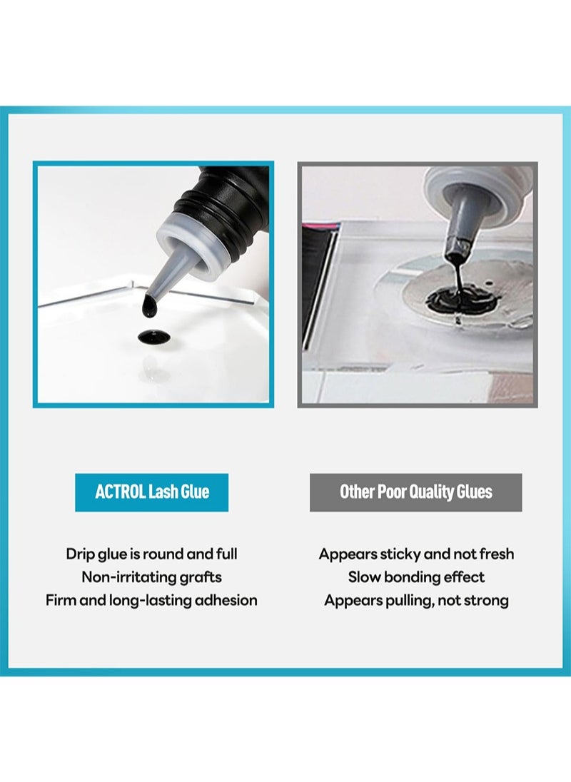 Eyelash Extension Adhesive Extra Strong 0.5 - 1 sec Drying Sensitive Eyelash Extensions 7 Weeks Hold Strong Definition Black Lash Glue  Eyelash Adhesive for Eyelash Extensions Professional Use Only - 5ml