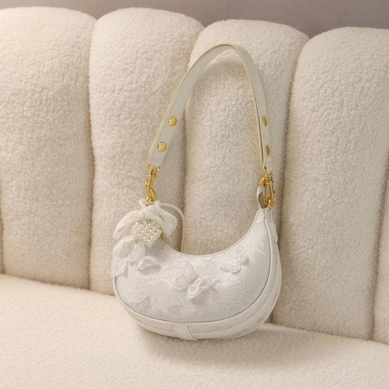 Crescent Bag Women'S Niche Design Handbag Crossbody Bag High-End Single Shoulder Armpit Bag Trendy Pendant - Image 3