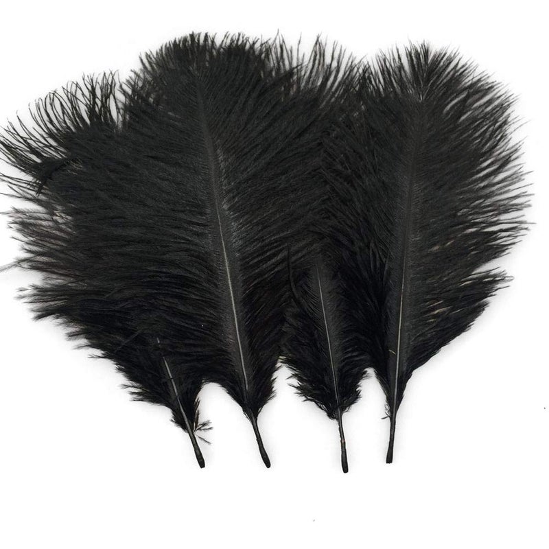 Sowder 20pcs Natural 1012inch2530cm Ostrich Feathers Plume for Wedding Centerpieces Home DecorationBlack