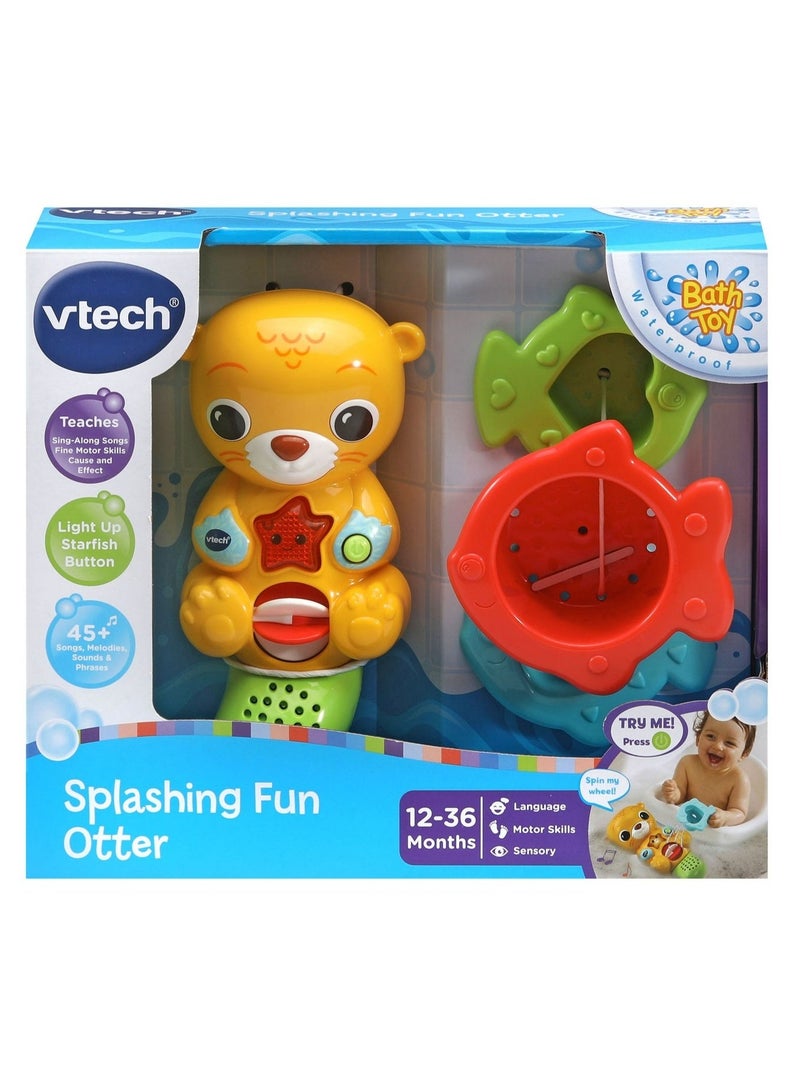 VTech Splashing Fun Otter, Bath Toy for 1 Year Olds + Sensory Bathtub Toy with Lights, Music & 3 Pouring Accessories, Bath Time Gift for Babies & Infants 1, 2, 3 years +, English version - Image 4