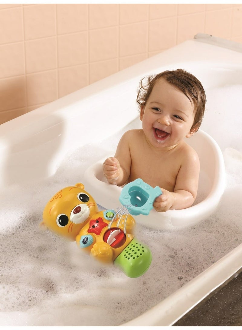 VTech Splashing Fun Otter, Bath Toy for 1 Year Olds + Sensory Bathtub Toy with Lights, Music & 3 Pouring Accessories, Bath Time Gift for Babies & Infants 1, 2, 3 years +, English version - Image 3