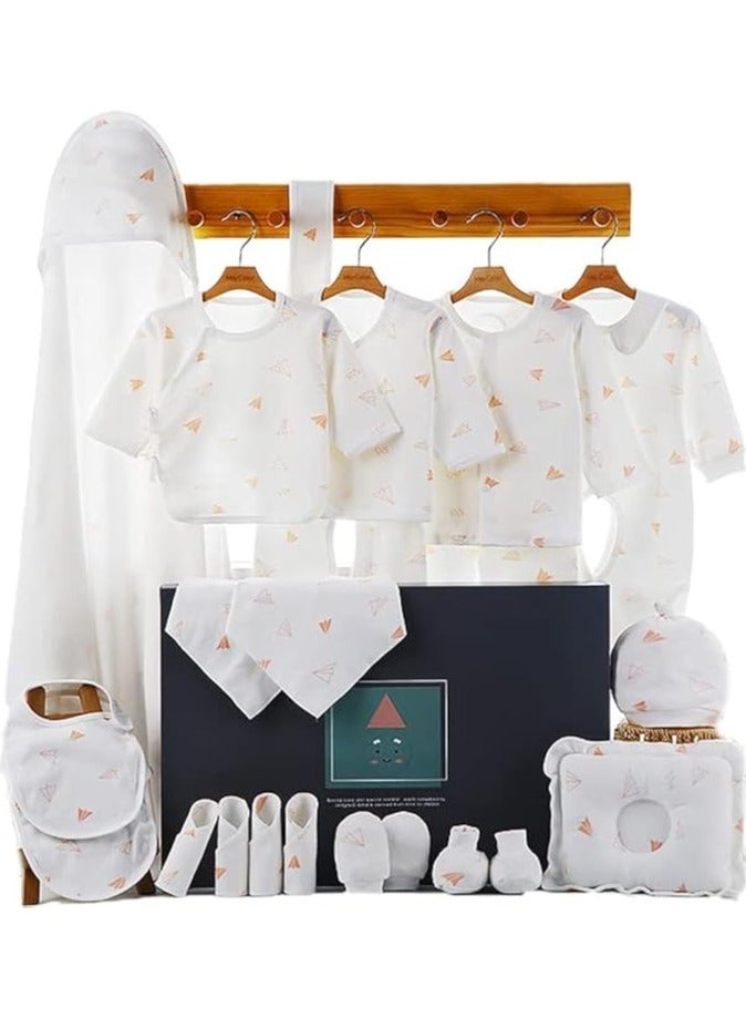 Beauenty Baby Newborn Essentials Layette Gift Set with Box 22 Piece Baby Girl Boys Gifts Premium Cotton Baby Clothes Accessories Set Fits Newborn Baby Suit Set Cuddle Strap Bib Gloves Saliva Towel Pillow - Image 1