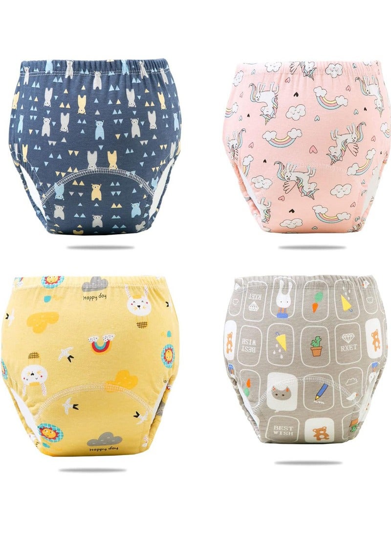 Beauenty 4 pieces 6 Layer Breathable Cotton Training Baby Potty Training Pants, Breathable Potty Training Underwear - Image 1