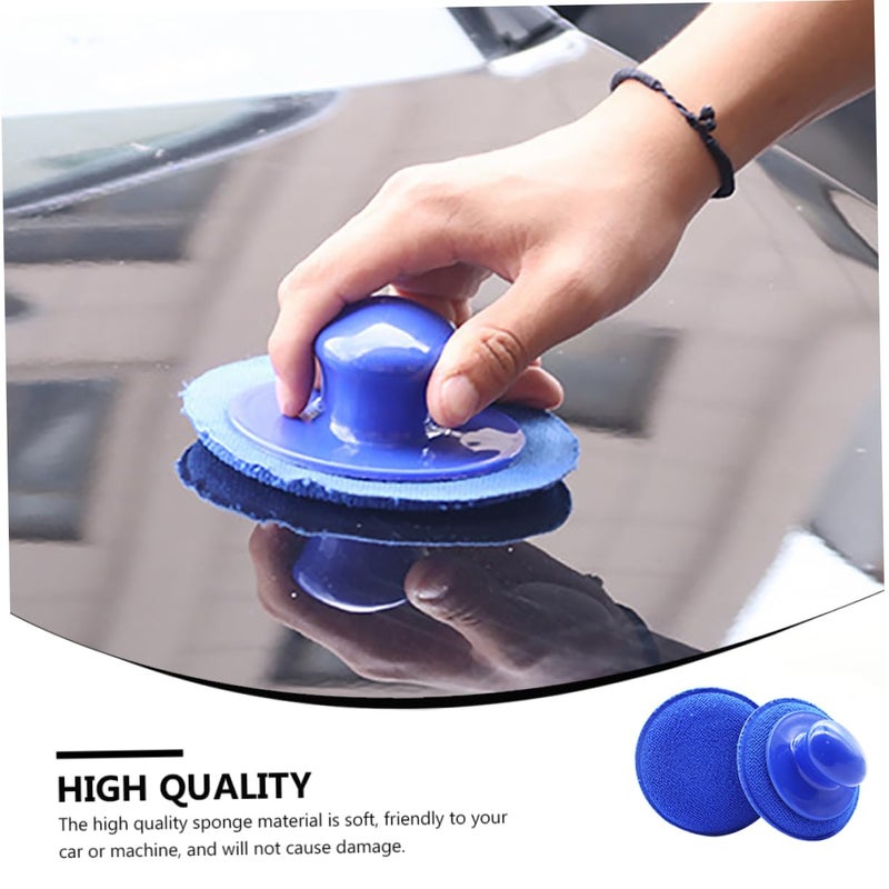 2 Pack Non Scratch Car Wash Sponges Waxing Polishing Pads Cleaning Kit Blue - Image 3