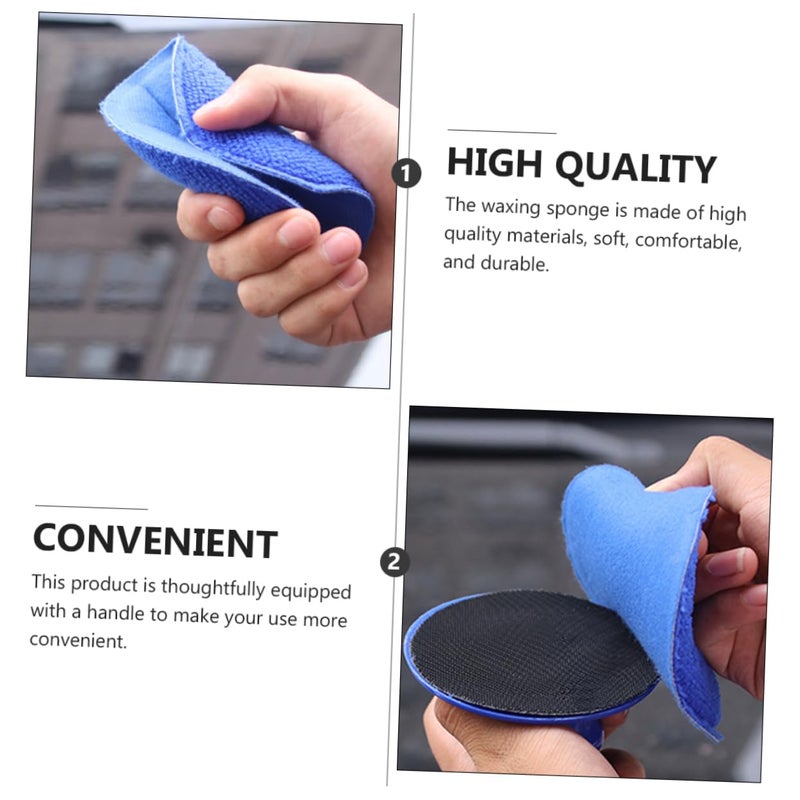 2 Pack Non Scratch Car Wash Sponges Waxing Polishing Pads Cleaning Kit Blue - Image 5