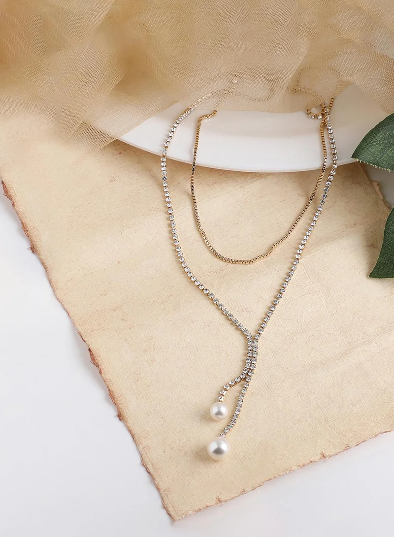 SOHI Party Multi-Layer Artificial Necklace Jewellery