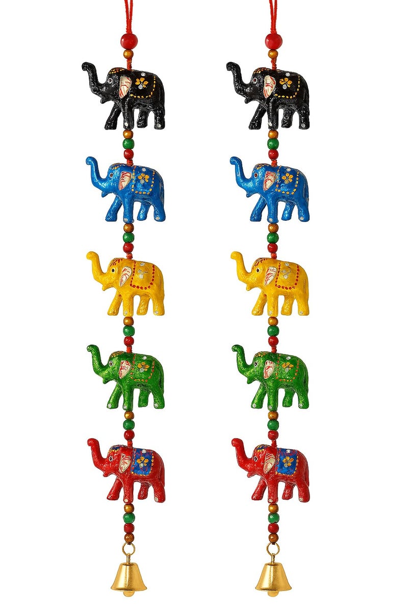 DreamKraft Paper Mache Elephant Door Hangings Item for Home Decor, Main Door Decor(Multicolour, 96 cm) - Image 1