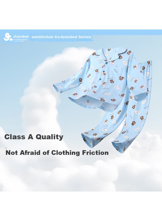 Long time companion Longevity Companion [Miiiiichan Collaboration] Boys' Cartoon Thin Spring And Summer Cardigan Home Wear Set - Image 2