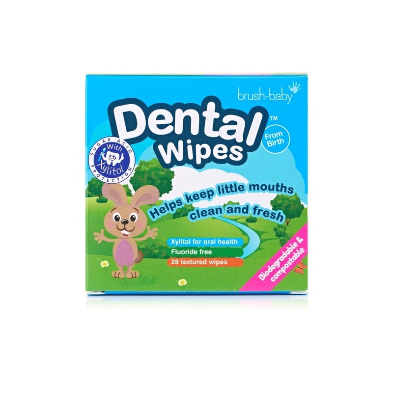 brush-baby Brush Baby Teething Relief Dental Wipes for Ages 0-Toddler - Naturally Eliminate Teething Pain, Prevent Tooth Decay and Sour Milk Breath - 28 Finger Wipes - Image 3