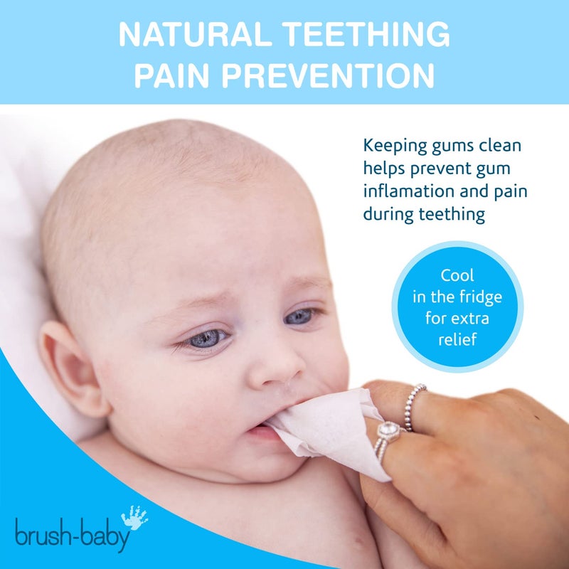 brush-baby Brush Baby Teething Relief Dental Wipes for Ages 0-Toddler - Naturally Eliminate Teething Pain, Prevent Tooth Decay and Sour Milk Breath - 28 Finger Wipes - Image 5