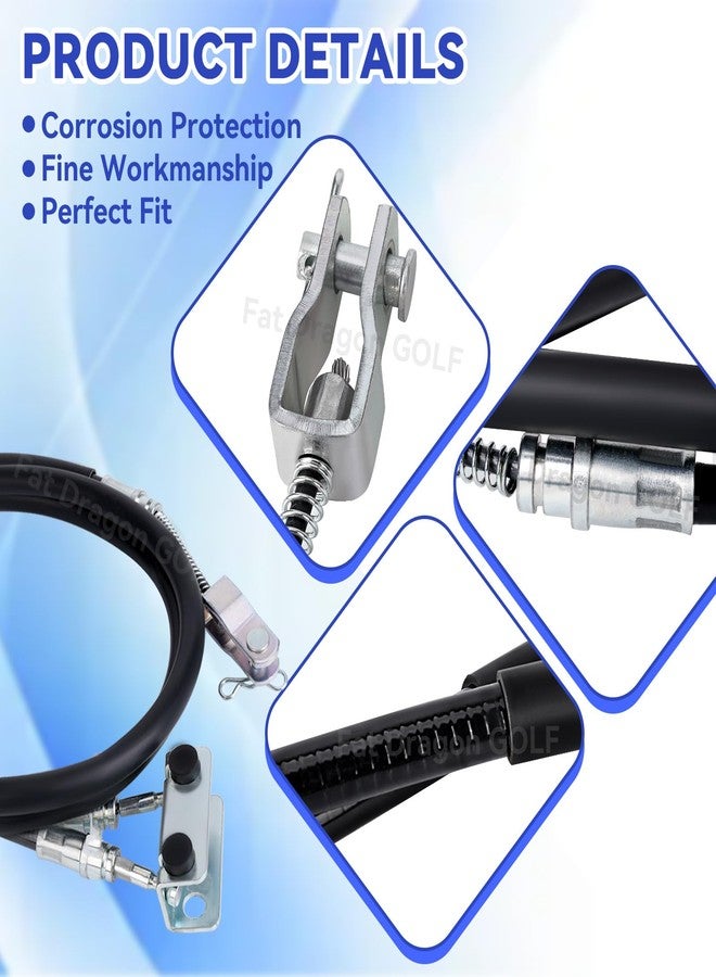 Panglong EZGO TXT Brake Cables Set, EZGO Brake Cable-Passenger and Driver Side Stainless Steel Core, Suitable for 1994-2008 EZGO TXT and Medalist Golf Cart, OEM# 70716-G03 70273-G03 70969-G03 - Image 3