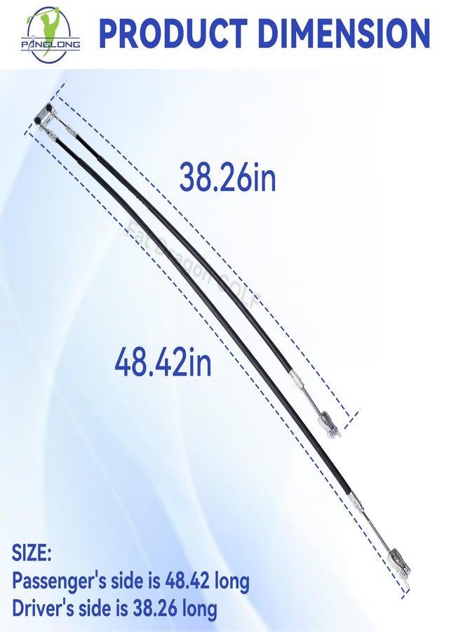 Panglong EZGO TXT Brake Cables Set, EZGO Brake Cable-Passenger and Driver Side Stainless Steel Core, Suitable for 1994-2008 EZGO TXT and Medalist Golf Cart, OEM# 70716-G03 70273-G03 70969-G03 - Image 5