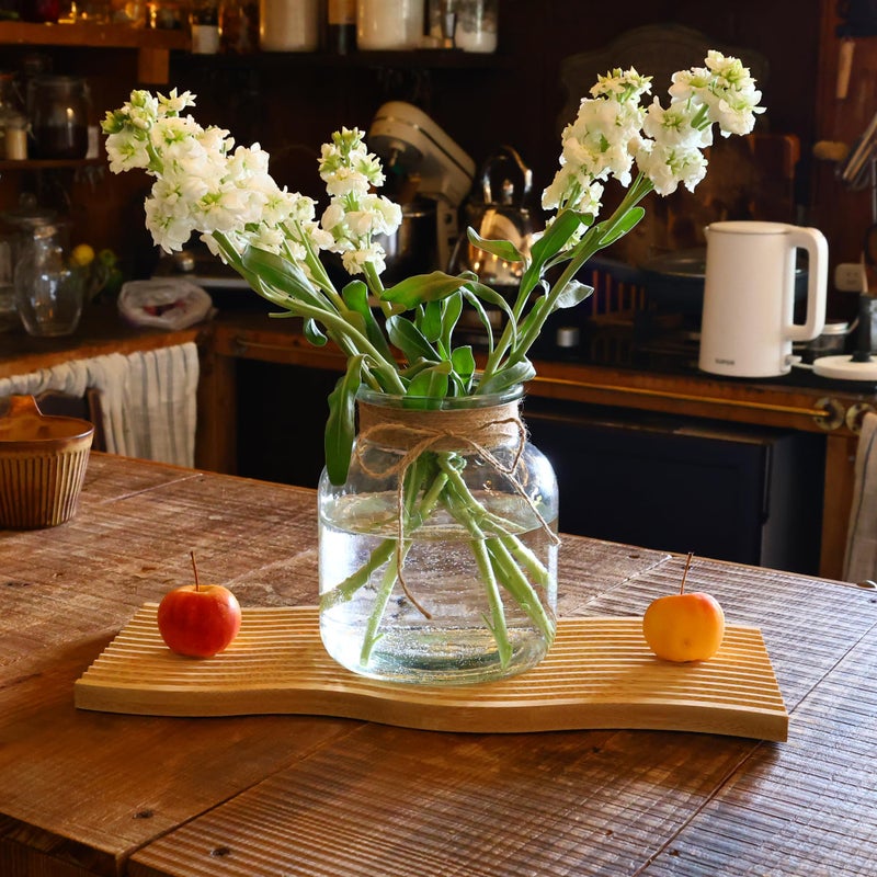 Houmury Glass Vases for Centerpieces Set of 4 Farmhouse 6 Inch Clear Large Vase Utensils Holder with Twine Ties Home Decor for Wedding Living Room Dining Table Office (4) - Image 4