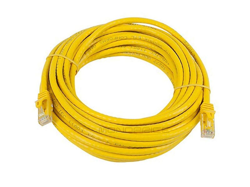 Monoprice Cat6 25ft Yellow Patch Cable UTP 24AWG 550MHz Pure Bare Copper Snagless RJ45 Flexboot Series Ethernet Cable- Pack of 1 - Image 2