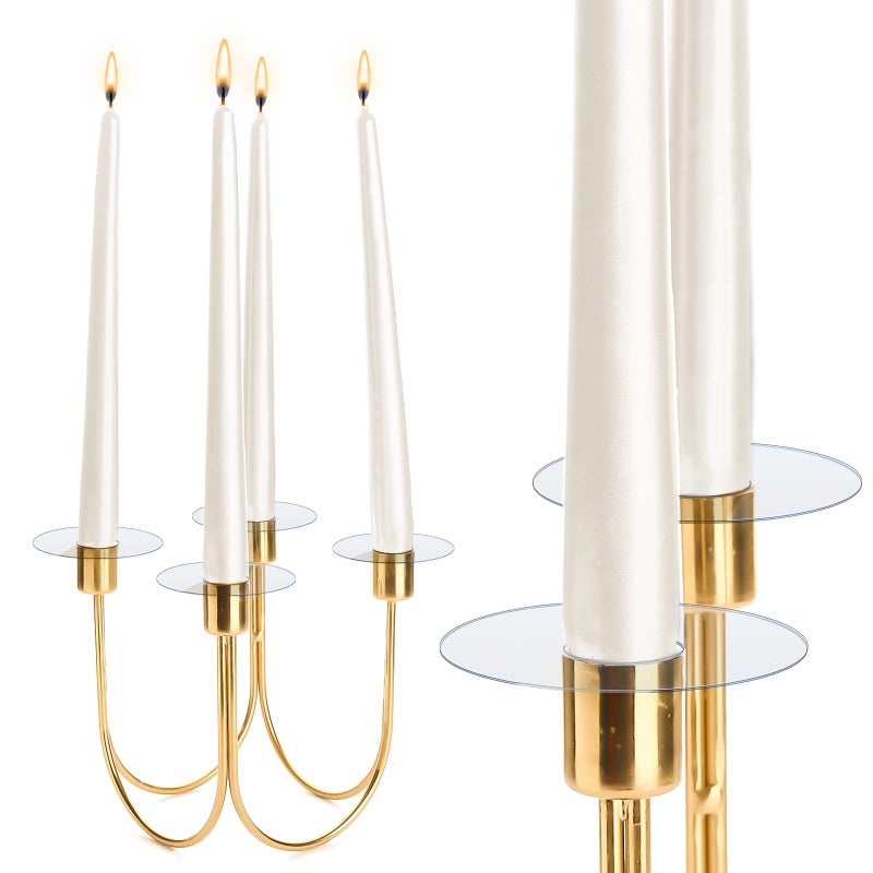 Vesici Vesici 100 Pieces Candle Drip Protector Bobeches Clear Candle Rings for Candlestick Holders Round Plastic Wax Catchers for Wax Protectors Church Service Wedding Party Home 
