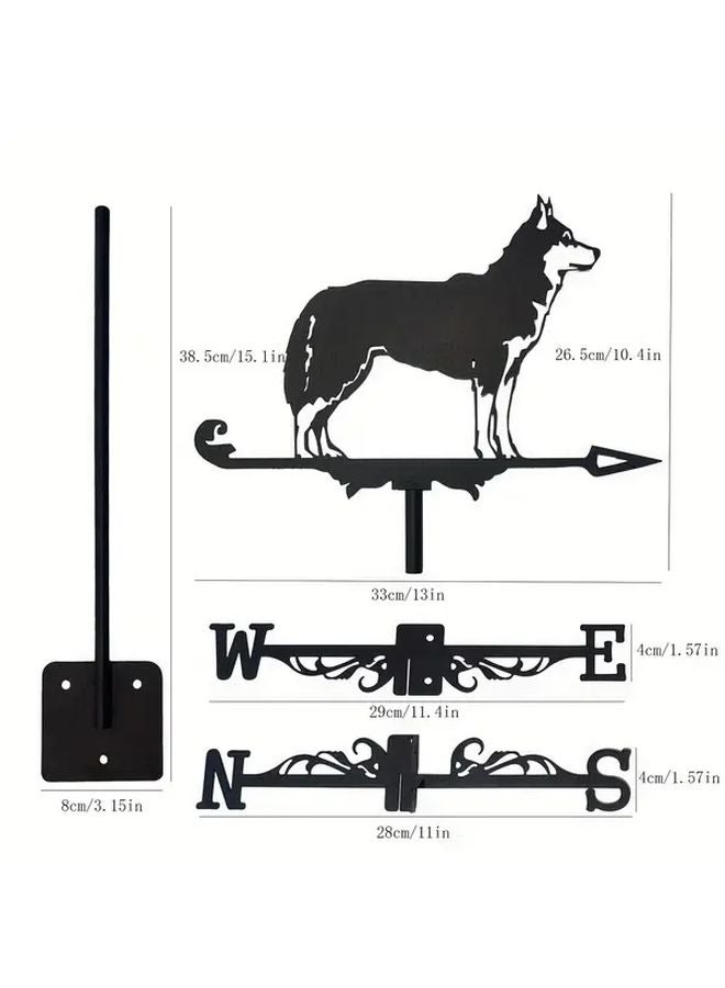 Metal Wolf Weathervane For Rustic Garden Decor - Image 4
