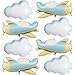 KHC-KHF AirplaneBalloons CloudBalloon 8PCS 31in Matte Airplane Foil Balloon 30in Cloud Balloons Birthday Party Baby Shower Wedding Graduation Travel Decoration - Image 2