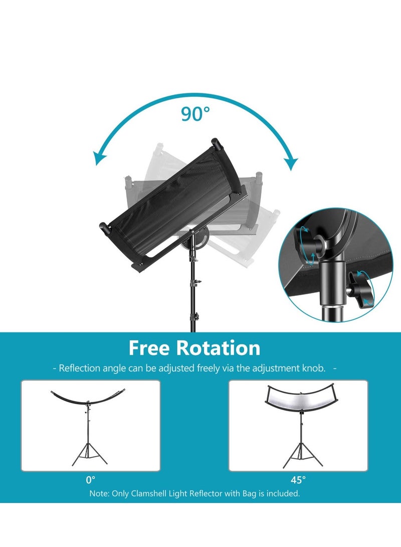 Neewer Clamshell Light Reflector Diffuser with Carrying Bag, 66”×24”/155x61cm Photography Curved Lighting Reflector for Photo Studio Photography, Black/White/Gold/Silver Colors (Stand Not Included) - Image 5