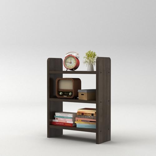 flux 3-Tier Wooden Shelf Rack, Multipurpose Organizer with Laminate Finish, Compact 56x15x40 cm, Mobile Particle Board Storage for Kitchen, Living Room, Office, Brown - Image 1