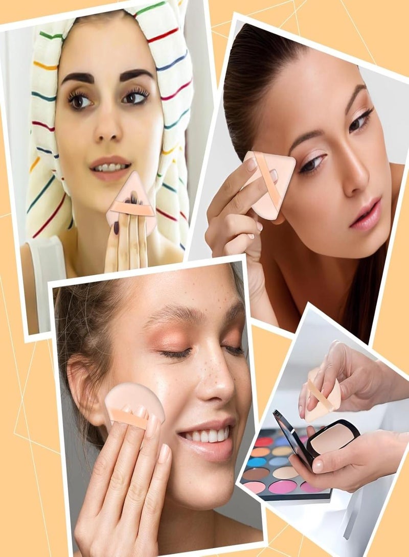 خاجول 6 قطع إسفنجة بودرة بودرة مكياج على شكل مثلث لتثبيت بودرة الوجه بودرة كريم الأساس مستحضرات التجميل إسفنجة مزج كريم الأساس أدوات مكياج جمال، بيج - Image 5