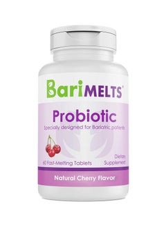 BariMelts Probiotic Dissolvable Bariatric Vitamins Natural Cherry Flavor 60 Fast Melting Tablets  - Image 2