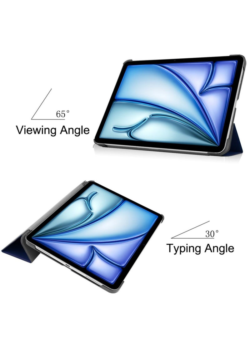 Slim Smart Trifold Stand Case iPad Air 13 Inch M2 Case 2024 / iPad Pro 12.9 Case (6th/5th Gen 2022/2021) - Blue