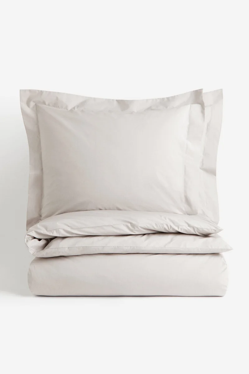 اتش اند ام طقم غطاء لحاف من البيركال القطني، مقاس مزدوج/ King