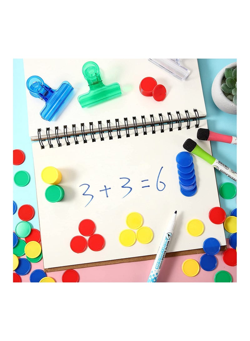 KASTWAVE Round Chips Learning Toys 160 Pcs/Set 4 Color Round Chips Counting Numbers Teaching for Crafts Decoration Plastic Counting Chips for Math - Image 2