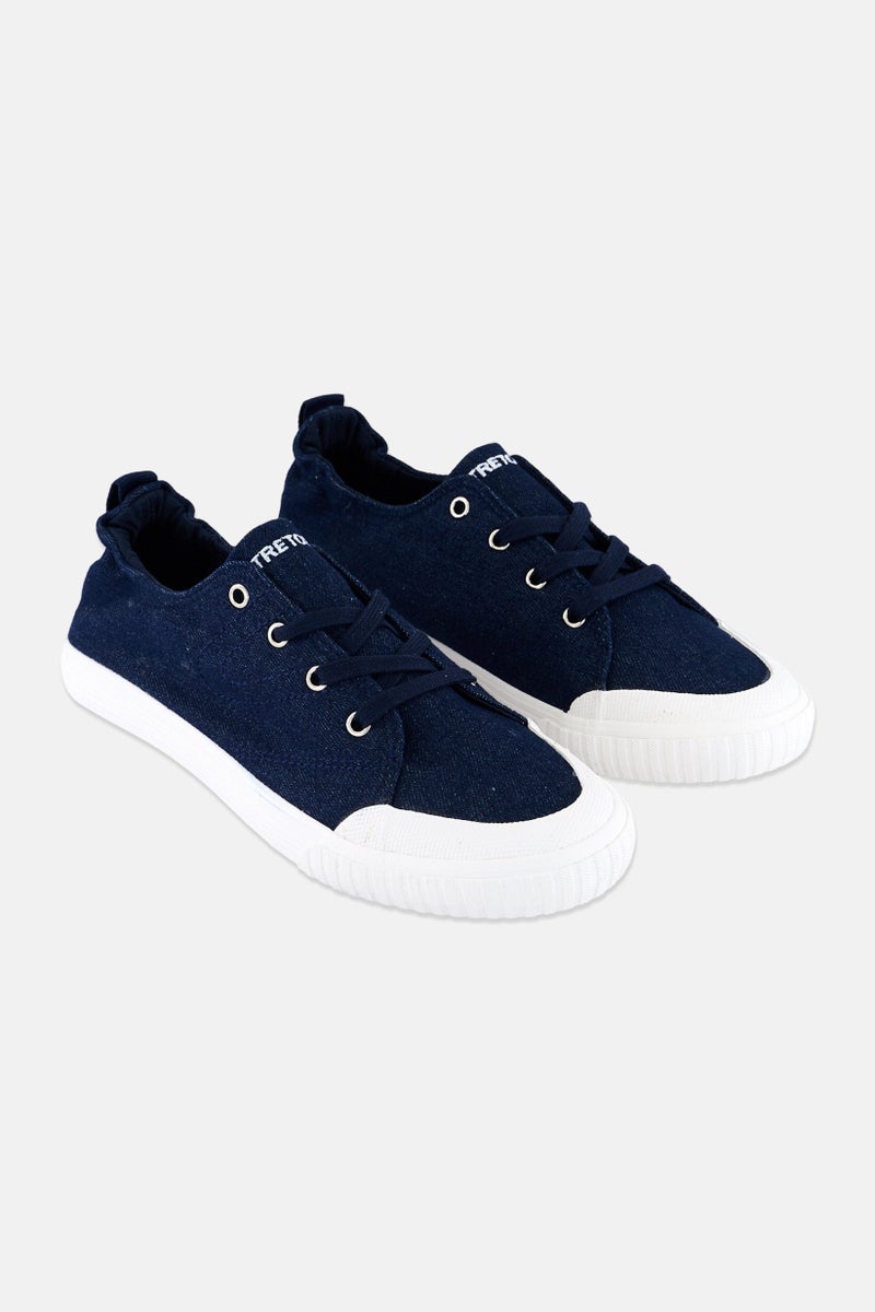 Tretorn Women Lace Up Casual Desert Shoes, Dark Denim  - Image 1