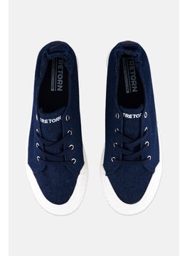 Tretorn Women Lace Up Casual Desert Shoes, Dark Denim  - Image 2