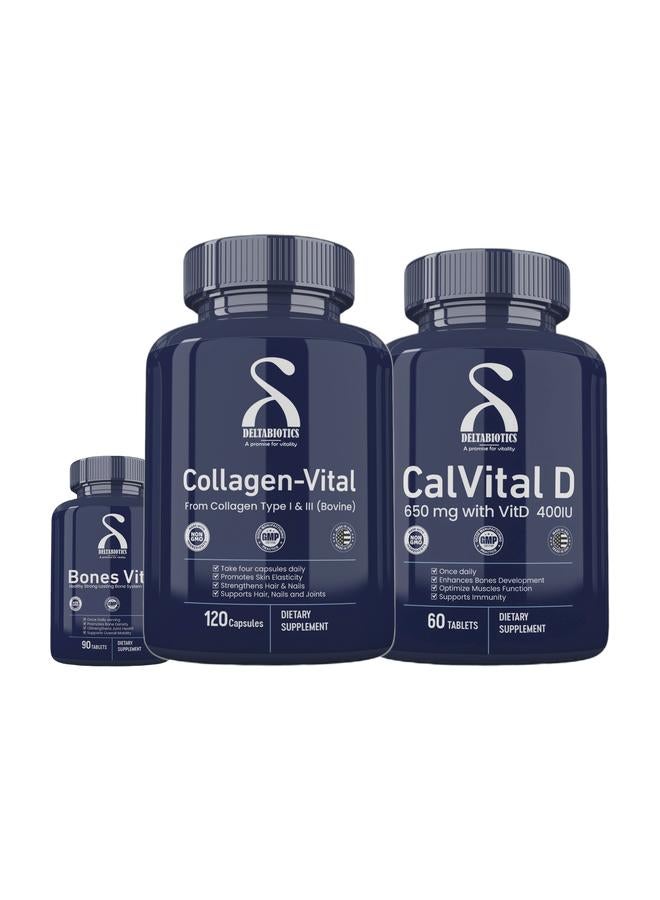 Deltabiotics Collagen X Calcium Max Support Kit – Skin, Hair & Bone Health - Image 1