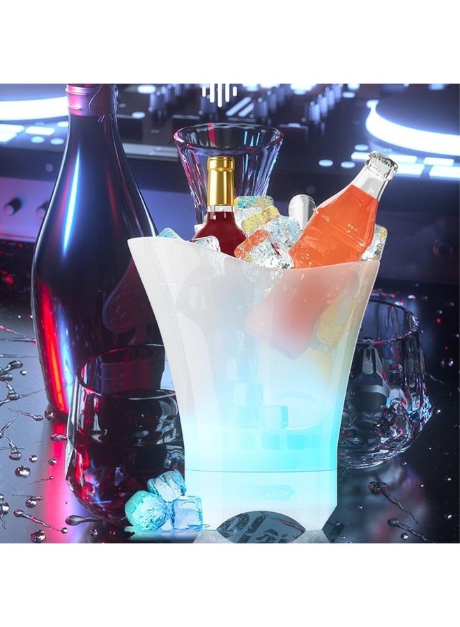 كيمايا دلو ثلج LED، دلو ثلج LED مع مكبر صوت بلوتوث، دلو ثلج LED محمول مع مكبر صوت، وعاء مشروبات للحفلات، المنزل، النادي، دلو ثلج مقاوم للماء (7 لتر) - Image 1