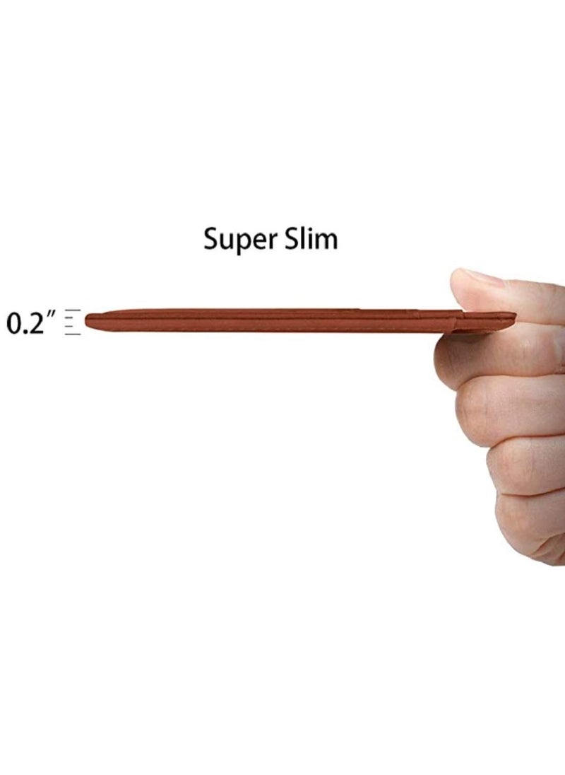 CONTACTS Genuine Leather Slim Wallet RFID Blocking Skinny Minimal Thin Front Pocket Wallet Sleeve Card Holder for Men 7 Card Slots 1 ID Window  - Image 4