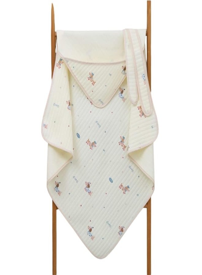 TEDDYIFY Baby Muslin Hooded Towel (Beige) – Ultra Soft, Absorbent & Breathable Bath Wrap | Newborn & Toddler | Lightweight, Quick Dry & Gentle on Baby Skin (2) - Image 1